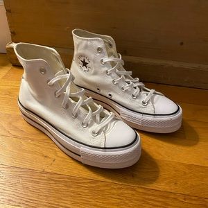White Platform High Top Converse
